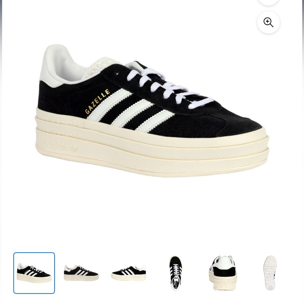 Adidas Gazelle Women's Black and White Platform Sneakers